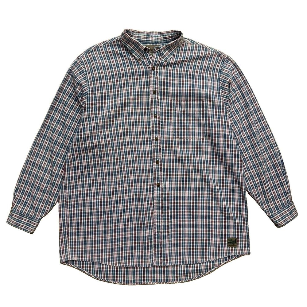 Vintage 90s Abercrombie & Fitch The Big Shirt Men’s XL Blue Plaid Button-Up